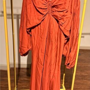 ASOS Bold Orange Long Sleeve Dress